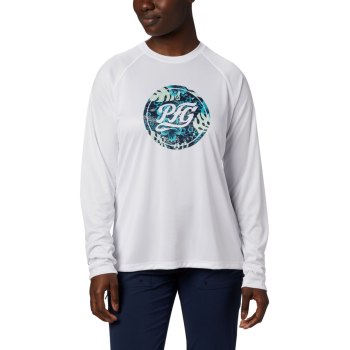 Columbia Sweater Dames, PFG Tidal Printed Medallion Long Sleeve Wit Donkerblauw, 95ATXDCPS